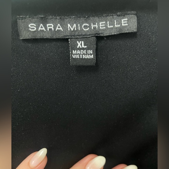 Sara Michelle one piece black shell with animal print floral sheer jacket XL - Picture 4 of 7